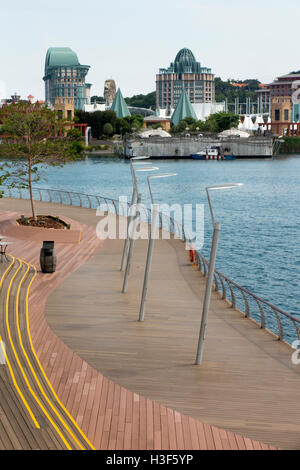 Singapur, Sentosa Island von der Promenade Stockfoto