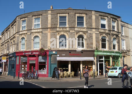 Ansichten rund um die Stadt Bristol England UK Cotham Hügel Rubicontoo Cafe Stockfoto