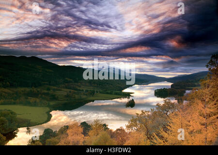 Dramatischer Himmel über Queens View, Loch Tummel, Perthshire, Scotland, UK Stockfoto