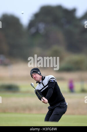 David Horsey am 13. Loch tagsüber zwei von der Alfred Dunhill Links Championship in Carnoustie Golf Links. Stockfoto