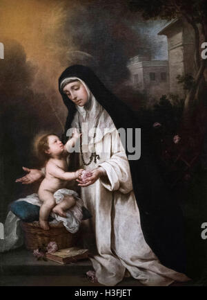 Bartolomé Esteban Murillo (1617-1682), Sankt Rosa von Lima, ca. 1670. Santa Rosa de Lima. Stockfoto