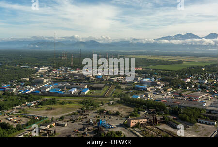 Yelizovo Stadt auf der Halbinsel Kamtschatka. Stockfoto