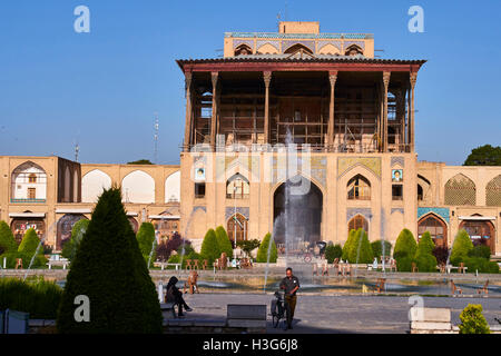 Isfahan, Iran Imam-Platz, Ali Qapu Palast, Weltkulturerbe der UNESCO Stockfoto