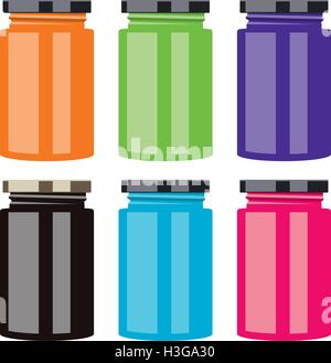 Vektor-bunte Marmeladengläser Stock Vektor