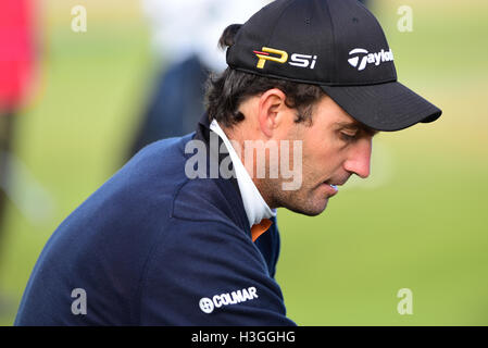 St. Andrews, Schottland, Vereinigtes Königreich, 08, Oktober 2016. Golf pro Edoardo Molinari zu Jahresbeginn seine dritte Runde in der Alfred Dunhill Links Championship, Credit: Ken Jack / Alamy Live News Stockfoto