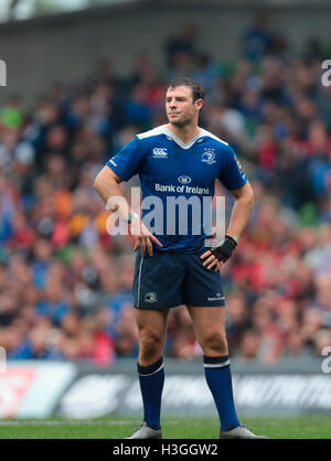 Aviva Stadion, Dublin, Irland. 8. Oktober 2016. Guinness-Pro12-Rugby. Leinster und Munster. Robbie Henshaw (Leinster). Bildnachweis: Aktion Plus Sport/Alamy Live-Nachrichten Stockfoto