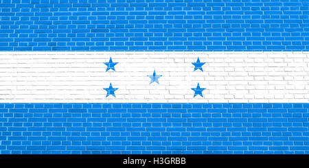 Honduranische offizielle Nationalflagge. Republik Honduras patriotischen Symbol, Banner, Hintergrund-Element. Flagge von Honduras auf Ziegel Stockfoto