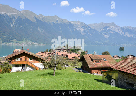 Landschaft von Iseltwald Jungfrau Region, in der Nähe von dem Brienzersee auf die Schweiz Stockfoto