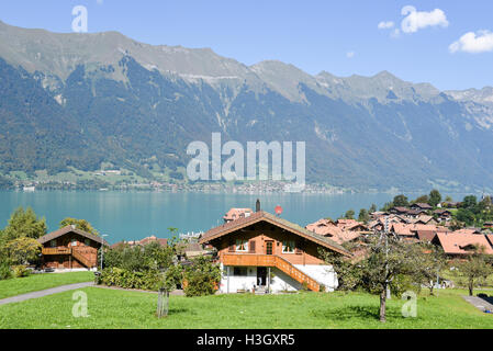 Landschaft von Iseltwald Jungfrau Region, in der Nähe von dem Brienzersee auf die Schweiz Stockfoto