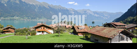 Landschaft von Iseltwald Jungfrau Region, in der Nähe von dem Brienzersee auf die Schweiz Stockfoto