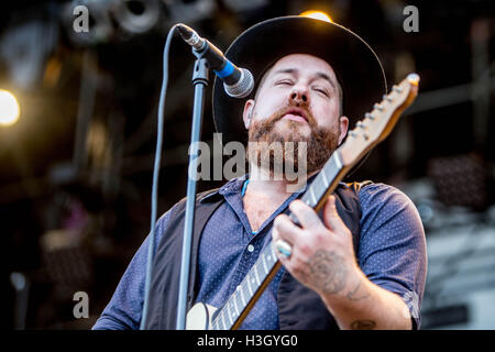 Nathaniel Rateliffs & The Nachtschweiß tritt in Assago Sommerarena in Mailand, Italien Stockfoto