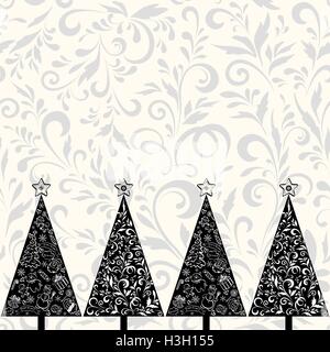 Nahtlose Muster mit Weihnachtsbäumen Stock Vektor