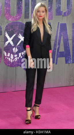 3. August 2016 - Laura Whitmore Teilnahme an "Suicide Squad" Europäische Premiere im Odeon Leicester Square in London, Vereinigtes Königreich. Stockfoto