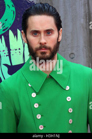 3. August 2016 - Jared Leto, die Teilnahme an "Suicide Squad" Europäische Premiere im Odeon Leicester Square in London, Vereinigtes Königreich. Stockfoto