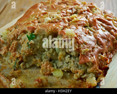 Italienische Türkei, Kartoffel, Zucchini Hackbraten Stockfoto