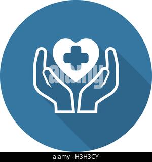 Health Care Center-Symbol. Flaches Design. Stock Vektor