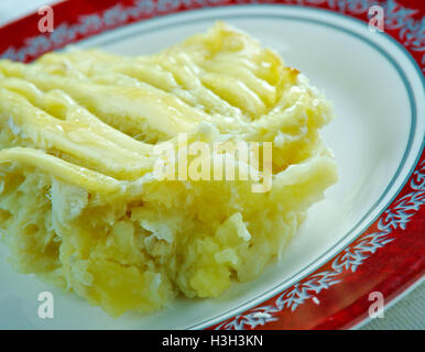 Brandade de Morue Emulsion aus Stockfisch und Olivenöl im Winter mit Brot oder Kartoffeln gegessen. Stockfoto