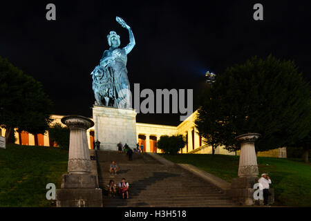 München, München: Oktoberfest-Bierfest: Fresko (Hall Of Fame), Statue Bayern, Oberbayern, Oberbayern, Bayern, Bavar Stockfoto