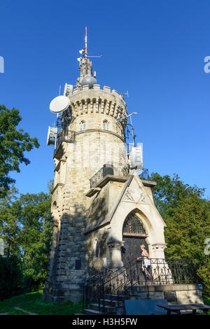 Wien, Wien: Aussichtsturm Habsburgwarte am Gipfel Hermannskogel, Wienerwald (Wienerwald), 19., Wien, Österreich Stockfoto