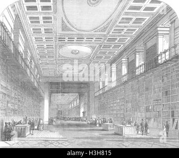 British Museum in LONDON-Royal oder des Königs Bibliothek 1851. Illustrierte London News Stockfoto