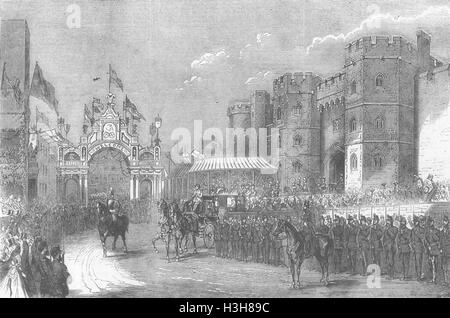 BERKSHIRE Windsor castle Royal wedding, St. George Chapel 1863. Illustriert von Zeiten Stockfoto