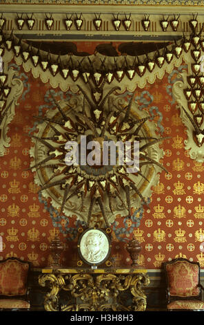 Salon der Steinbock Trophäen von König Victor Emmanuel III von Italien Stockfoto