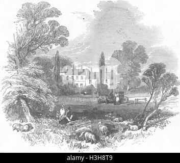 LONDON Pembroke Lodge, Richmond Park 1847. Illustrierte London News Stockfoto