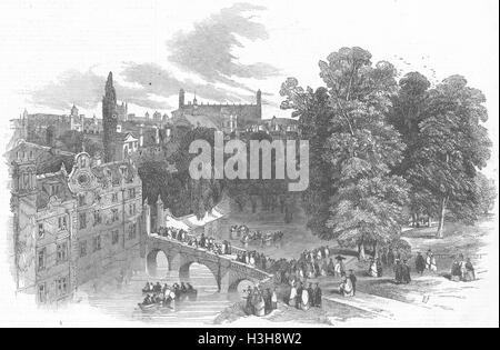 CAMBS St. Johns College Neubauten 1847. Illustrierte London News Stockfoto