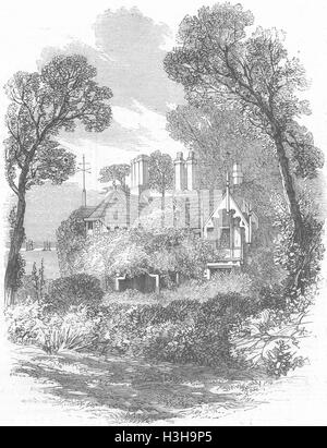 ISLE OF WIGHT Lodge auf dem Seeweg, St. Clare 1862. Illustrierte London News Stockfoto