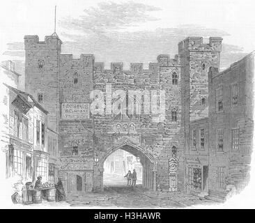 LONDON-St. John's Gate, Clerkenwell 1859. Bebilderte News of the World Stockfoto