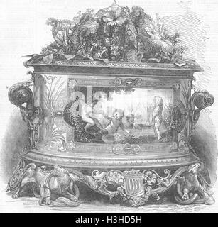 SEVRES Porzellan Vase, Ormoulu, Rossigneux, Wiese 1867. Illustrierte London News Stockfoto