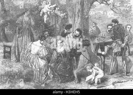 Romantik loves Labours lost 1856. Illustrierte London News Stockfoto