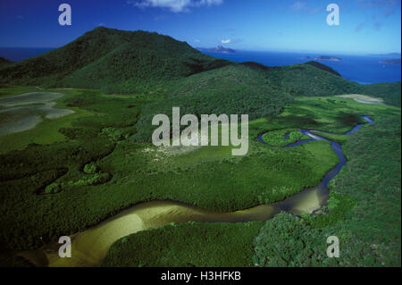 Hill Inlet mit Mangroven. Stockfoto