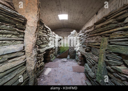 Innere des das Grab der Adler, Kammern eine neolithische Cairn auf South Ronaldsay, Orkney, Schottland, UK Stockfoto