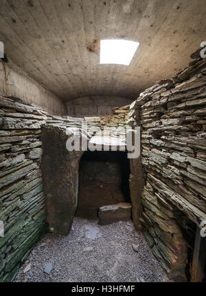 Innere des das Grab der Adler, Kammern eine neolithische Cairn auf South Ronaldsay, Orkney, Schottland, UK Stockfoto