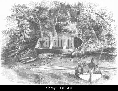 MILITARIA Gardiner bleibt; Pionier, schlafen-Boot 1852. Illustrierte London News Stockfoto