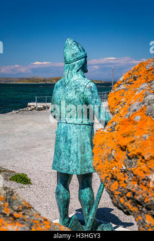 Viking die Statue in der Nähe von St. Anthony, Neufundland und Labrador, Kanada. Stockfoto