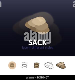 Sack-Symbol im anderen Stil Stock Vektor