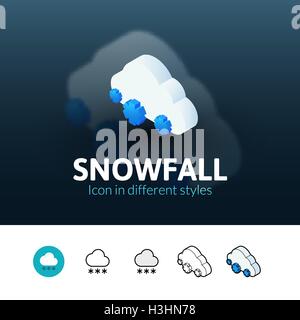 Schneefall-Symbol im anderen Stil Stock Vektor