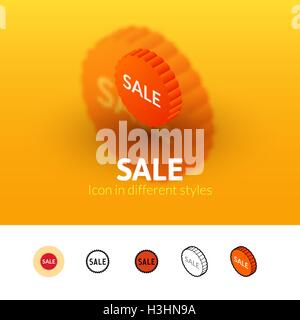 Verkauf-Symbol im anderen Stil Stock Vektor