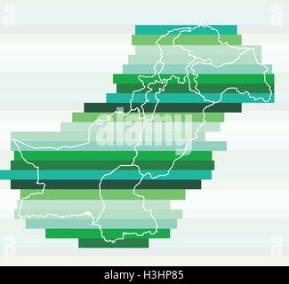 Pakistan-Karte mit allen Staaten und Provinzen Stock Vektor