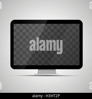 Mock-up des glänzenden Desktopmonitor mit transparenten Ort für Bildschirm Stock Vektor