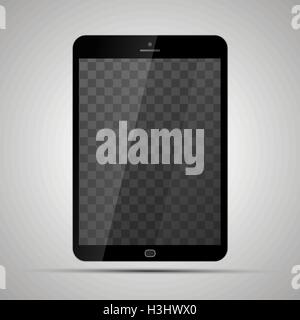 Mock-up realistische glänzende Tablet mit transparenten Ort für Bildschirm Stock Vektor