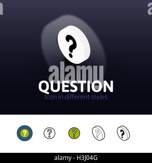 Frage-Symbol im anderen Stil Stock Vektor