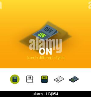 Auf Symbol in verschiedenen Stil Stock Vektor