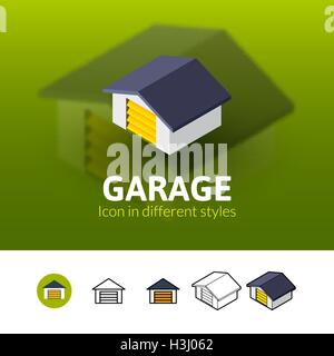 Garage-Symbol im anderen Stil Stock Vektor