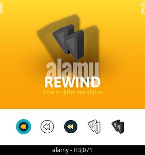 Rücklauf-Symbol im anderen Stil Stock Vektor