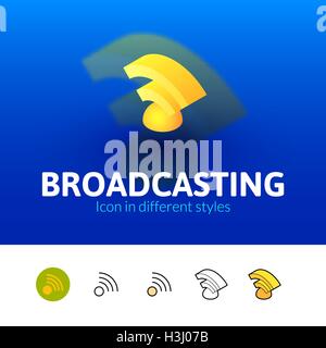 Rundfunk-Symbol im anderen Stil Stock Vektor