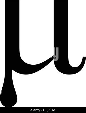 Mu griechischen Buchstaben Symbol, mu Symbol vektor Illustration. Stock Vektor