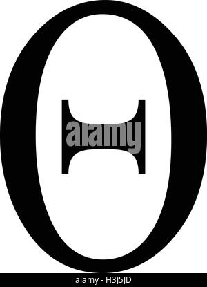 Griechischen Buchstaben Theta, Großbuchstaben. theta Symbol, schwarz isoliert Vector Illustration. Stock Vektor